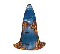 Venice Night Hooded Cape For Teenagers, Unisex Cloak Robe Hooded Halloween Costume Satin Witches Vampire Cloak Fancy Dress Up Children