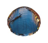 Venice Night Multi-Scene And Multi-Purpose Shower Spa Double-Layer Waterproof Shower Cap And Cooking Cap, Suitable For Adults, Children And Men And Women.