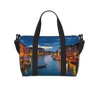 Venice Night Print Italy Flag Print Versatile Handbag for Travel,Hand-Held Crossbody Travel Bag for Your Every Need