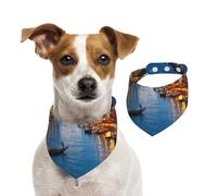 Venice Night Print Pet Scarf Soft Comfortable Holiday Accessory For Christmas Warm Stylish Present