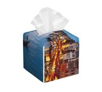 Venice Night Print Tissue Box Square Decor Living Room Bedroom Office Home Holiday Storage Case Gift