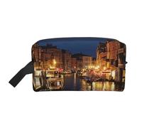Venice Night Printed Makeup Bag Large Travel Cosmetic Bags Waterproof Cosmetic Case Toiletry Bag Organizer for Women Mom Girls