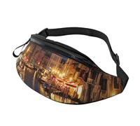 Venice Night Printed Personalized Waist Bag, Lightweight and Versatile Crossbody Bag for Everyday and Outdoor Adventures
