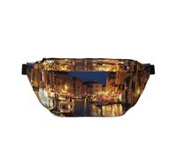 Venice Night Printed Waist Bag Adjustable Bum Bag Lightweight Travel Waist Fanny Pack Belt for Walking Cycling Hiking Travel