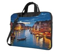 Venice Night Printed Waterproof Laptop Case Ultra-Thin Portable One-Shoulder Laptop Bag 600d Oxford 13in/14in/15.6in