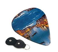 Venice Night Set Of 6 Guitar Plectrums For Acoustic Guitar, Electric Guitar, Bass, Ukulele - Thin, Medium And Thick.