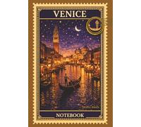 Venice Notebook Travel Series: Aesthetic Night Canal Cover, Italy City Lover Gift, Minimal Journal, 130 Pages, Cream Paper, 6x9, Matte Cover