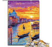 Venice Oil Painting 1000 Piece Jigsaw Puzzle for Adults And Teenagers, Staycation Kill Time Enhance Love between Couples (50x75cm)