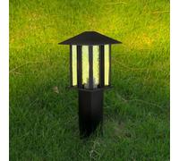 venice outdoor post light in black with water glass