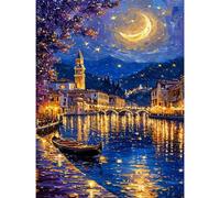 Venice Paint by Numbers for Adults,Paint by Numbers Kits City Night,Acrylic Adults Paint by Numbers for Gifts for Home Wall Decor 12x16inch