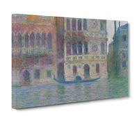 Venice, Palazzo Dario By Claude Monet Classic Painting Canvas Wall Art Print Ready to Hang, Framed Picture for Living Room Bedroom Home Office Décor, 30x20 Inch (76x50 cm)