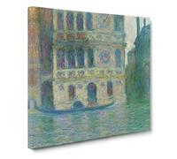 Venice, Palazzo Dario by Claude Monet Classic Painting Canvas Wall Art Print Ready to Hang, Framed Picture for Living Room Bedroom Home Office Décor, 14x14 Inch (35x35 cm)