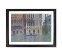 Venice, Palazzo Dario By Claude Monet Classic Painting Framed Wall Art Print, Ready to Hang Picture for Living Room Bedroom Home Office Décor, Black A3 (46 x 34 cm)