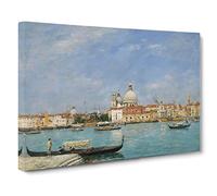 Venice Santa Maria Della Salute By Eugene Boudin Canvas Print | Gallery Wrapped 30mm Frame Wall Art | 30x20 inches | Ready to Hang | Classic Christmas Picture | Living Room Bedroom Lounge Office