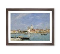 Venice Santa Maria Della Salute By Eugene Boudin Classic Painting Framed Print | A2 Walnut Framed Wall Art | Ready to Hang | Classic Historical Picture | Living Room Bedroom Lounge Office