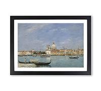 Venice Santa Maria Della Salute by Eugene Boudin Framed Print | A2 Black Framed Wall Art | Ready to Hang | Modern Nature Picture | Living Room Bedroom Lounge Office