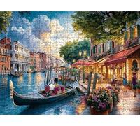 Venice Small Town Puzzle - 1500 Piece Jigsaw Puzzles for Adults - The Back Features Printed Letter Guides - and The Pieces fit Together Snugly - Wooden Puzzles for Adults 34.3 X 22.4 Inch s7h-202