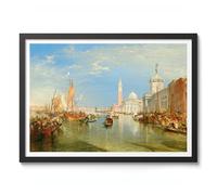 Venice, The Dogana And San Giorgio Maggiore Joseph Mallord William Turner Print, Classic Art Painting Print, Art Exhibition Wall Art, Vintage Home Decor Picture, A4 (Black Frame) - 32.7x24.1cm