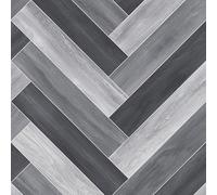 Venice Tile 990D Grey Wood Herringbone Effect Turbo Vinyl Flooring | - 3m x 5m (9ft10" x 16ft4")