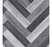 Venice Tile 990D Grey Wood Herringbone Effect Turbo Vinyl Flooring | - 4m x 6.5m (13ft1" x 21ft3")