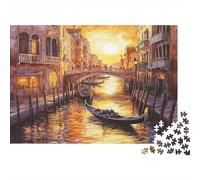 Venice Water City 1000 Piece Adult Jigsaw Puzzles Festive Gifts Family Challenging Educational Games Home Decoration for Adults Gifts Ideas 1000pcs (75x50cm)