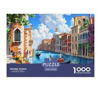 Venice Water City 1000 Piece Canal Jigsaw Puzzle For Adults Challenging Game Stress Relief Puzzle Exercise The Memory of The Brain for The Whole for Women, Gifts for Men 70x50cm/1000pcs