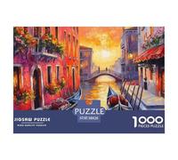 Venice Water City 1000 Pieces Jigsaw Puzzles For Adults Educational Games Stress Relieving Entertainment Exercise The Memory of The Brain for The Whole for Women, Gifts for Men 38x26cm/