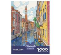 Venice Water City 1000 Pieces Premium Jigsaw for Adults Gifts Quirky, Abstract Design, Fun Details, Educational, Challenging Puzzle Games 52x38cm/1000pcs