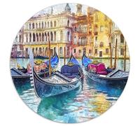 Venice Water City 1000 Pieces Round Jigsaw Puzzles What Happens Next Beautiful Decoration for Adults And Kids 1000pcs (67.5x67.5cm)