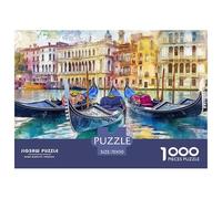 Venice Water City Jigsaw 1000 Piece Challenge Game for Adults,Canal Impossible Jigsaw Puzzles 1000 Piece Educational Game Home Decoration 70x50cm/1000pcs