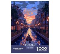 Venice Water City Jigsaw Puzzles for Adult Challenging Puzzle Games The Impossible Challenge 1000 Piece Difficult Hard Jigsaw Puzzles for Man And Woman with Letters on Back 38x26cm/1000pcs