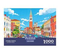 Venice Water City Jigsaw Puzzles for Adults Kids Interesting Puzzles 1000 Piece Impossible Puzzle for Adults Gifts 52x38cm/1000pcs