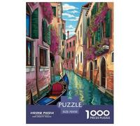 Venice Water City Jigsaw Puzzles Puzzle for Adults Kids. 1000 Piece Impossible Challenge Toy Educational Game Home Decoration for Adults& Kids Age 14 Years Up 70x50cm/1000pcs