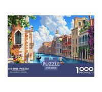 Venice Water City Jigsaw Puzzles Puzzle for Adults Kids. 1000 Pieces Canal Whimsical Challenge Toy Educational Games Home Decoration for Educational Games Gifts 38x26cm/1000pcs