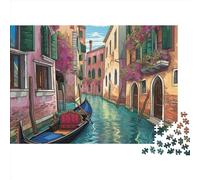 Venice Water City Jigsaw Puzzles Puzzle for Adults Kids. 1000 Pieces Water Town Impossible Challenge Toy Home Decoration for Adults& Kids Age 14 Years Up 1000pcs (75x50cm)