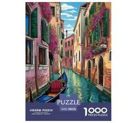 Venice Water City Jigsaw Puzzles Puzzle for Adults Kids. 1000 Pieces Whimsical Challenge Toy Educational Game Home Decoration for Adults& Kids Age 14 Years Up 38x26cm/1000pcs