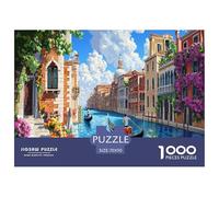 Venice Water City Jigsaw Puzzles Puzzles for Adults Kids. 1000 Piece Canal Whimsical Challenge Toy Educational Game Home Decoration for Adults& Kids Age 14 Years Up 70x50cm/1000pcs