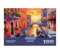 Venice Water City Jigsaw Puzzles Puzzles for Adults Kids. 1000 Piece Impossible Challenge Toy Educational Games Home Decoration for Educational Games Gifts 70x50cm/1000pcs