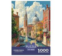 Venice Water City Jigsaw Puzzles Puzzles for Adults Kids. 1000 Piece Impossible Challenge Toy Educational Game Home Decoration for Adults& Kids Age 14 Years Up 38x26cm/1000pcs