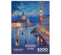 Venice Water City Jigsaw Puzzles Puzzles for Adults Kids. 1000 Piece Impossible Challenge Toy Educational Game Home Decoration for Adults& Kids Age 14 Years Up 38x26cm/1000pcs