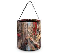 Venice Water City Large Easter Basket Candy Bags Canva Tote Bag Portable Hallowee Bucket