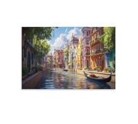 Venice Water City Wall Decor Poster Canvas Prints Picture Modern Canvas Wall Art Picture Wall Hanging for Living Room Bedroom Home Decorations 16x24inch(40x60cm)