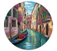 Venice Water City1000 Pieces Round Puzzle SceneryCreative Jigsaw Puzzles Adults & Kids Challenging & Educational Art1000pcs (67.5x67.5cm)