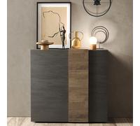 venice wooden highboard 2 doors in titan and mercure