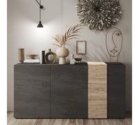 venice wooden sideboard 3 doors in titan and cadiz oak