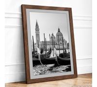 Venice's Grand Canal Vintage Framed Wall Art Print A3 (42×29.7cm) Walnut, Wall Decor for Living Room, Bedroom, Office & Home, Ready to Hang, Art Gift