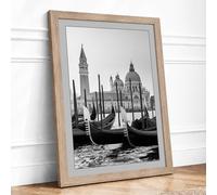Venice's Grand Canal Vintage Framed Wall Art Print A4 (29.7×21cm) Oak, Wall Decor for Living Room, Bedroom, Office & Home, Ready to Hang, Art Gift