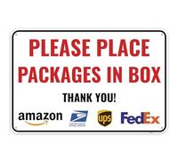 Venicor 1PC Delivery Sign For Packages - Please Place Packages In Box, 12 x 8 Inches - Aluminum - Delivery Instructions for My Packages Orders from Amazon, UPS, FedEx, USPS