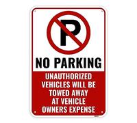Venicor 1PC No Parking Sign Will Be Towed, 13 x 9 Inches - Aluminum - No Unauthorized Parking Tow Away Zone Sign, NPS-1