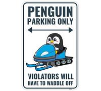 Venicor Penguin Sign Decor - 9 x 14 Inches - Aluminum - Cute Penguin Gifts for Women Kids